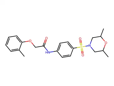N-{4-[(2,6-dimethylmorpholin-4-yl)sulfonyl]phenyl}-2-(2-methylphenoxy)acetamide structure