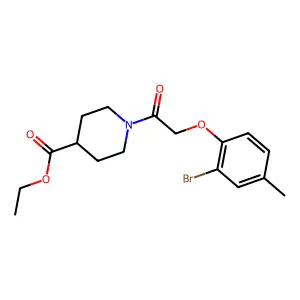 Ethyl 1-[(2-bromo-4-methylphenoxy)acetyl]piperidine-4-carboxylate structure