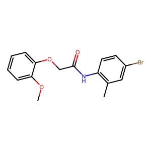 N-(4-bromo-2-methylphenyl)-2-(2-methoxyphenoxy)acetamide structure