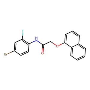 N-(4-bromo-2-fluorophenyl)-2-naphthalen-1-yloxyacetamide structure