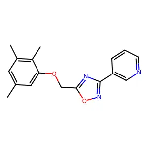 3-{5-[(2,3,5-Trimethylphenoxy)methyl]-1,2,4-oxadiazol-3-yl}pyridine structure