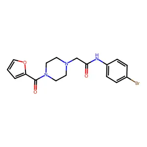 N-(4-bromophenyl)-2-[4-(furan-2-carbonyl)piperazin-1-yl]acetamide structure