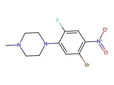 1-(5-Bromo-2-fluoro-4-nitrophenyl)-4-methylpiperazine structure
