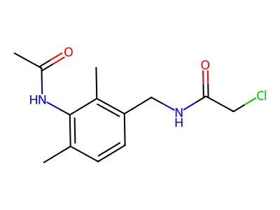 N-[3-(acetylamino)-2,4-dimethylbenzyl]-2-chloroacetamide structure