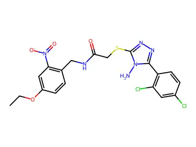 Acetamide, 2-[[4-amino-5-(2,4-dichlorophenyl)-4H-1,2,4-triazol-3-yl]thio]-N-[(4-ethoxy-2-nitrophenyl)methyl]- structure