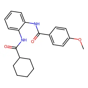 N-[2-(cyclohexanecarbonylamino)phenyl]-4-methoxybenzamide structure