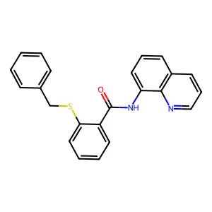 2-benzylsulfanyl-N-quinolin-8-ylbenzamide structure