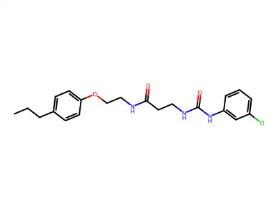 3-[(3-chlorophenyl)carbamoylamino]-N-[2-(4-propylphenoxy)ethyl]propanamide structure
