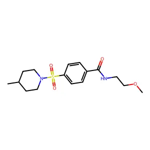 N-(2-methoxyethyl)-4-(4-methylpiperidin-1-yl)sulfonylbenzamide structure