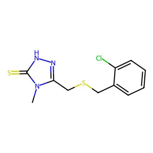 5-{[(2-chlorobenzyl)thio]methyl}-4-methyl-4H-1,2,4-triazole-3-thiol structure