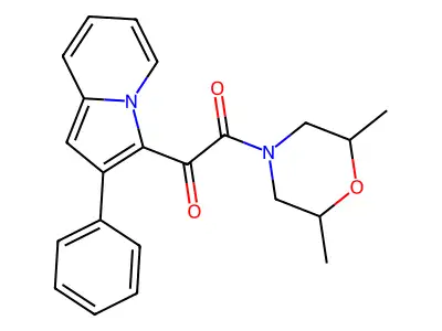1-(2,6-Dimethylmorpholino)-2-(2-phenylindolizin-3-yl)ethane-1,2-dione structure