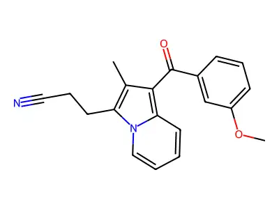 3-[1-(3-Methoxybenzoyl)-2-methylindolizin-3-yl]propanenitrile structure