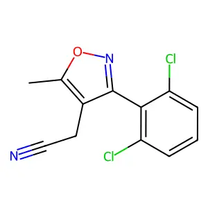 2-(3-(2,6-Dichlorophenyl)-5-methylisoxazol-4-yl)acetonitrile structure