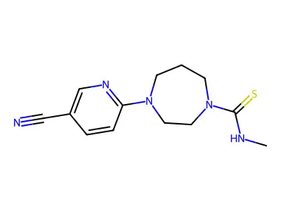 4-(5-cyanopyridin-2-yl)-N-methyl-1,4-diazepane-1-carbothioamide structure