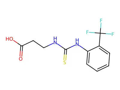 3-({[2-(Trifluoromethyl)anilino]carbothioyl}amino)propanoic acid structure
