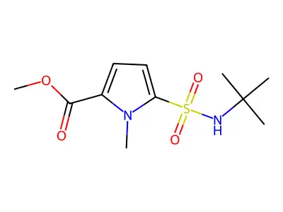 Methyl 5-[[(1,1-dimethylethyl)amino]sulfonyl]-1-methyl-1H-pyrrole-2-carboxylate structure