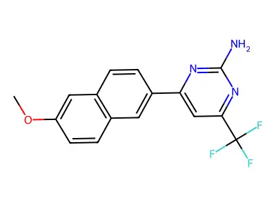 4-(6-Methoxy-2-naphthyl)-6-(trifluoromethyl)pyrimidin-2-amine structure