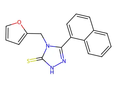4-(2-furylmethyl)-5-(1-naphthyl)-4H-1,2,4-triazole-3-thiol structure