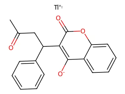 2,4-Dioxo-3-(alpha-acetonylbenzyl)-dihydro-benzopyran thallium salt structure