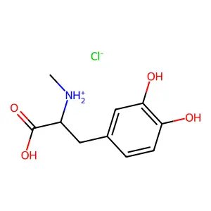 3-Hydroxy-N-methyltyrosine--hydrogen chloride (1/1) structure