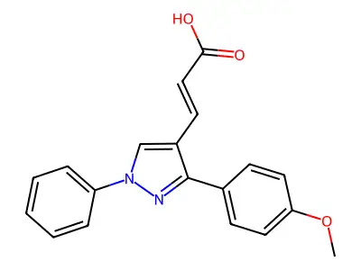 3-[3-(4-Methoxyphenyl)-1-phenylpyrazol-4-yl]prop-2-enoic acid structure