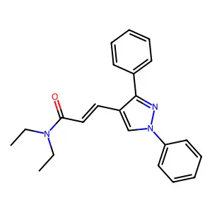 (2E)-3-(1,3-diphenyl-1H-pyrazol-4-yl)-N,N-diethylprop-2-enamide structure