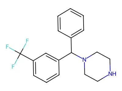 1-{Phenyl[3-(trifluoromethyl)phenyl]methyl}piperazine structure