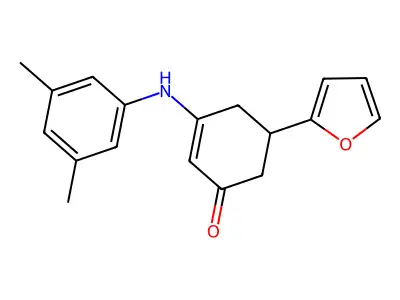 3-(3,5-Dimethylanilino)-5-(2-furanyl)-1-cyclohex-2-enone structure