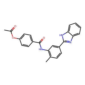 4-{[5-(1H-benzimidazol-2-yl)-2-methylphenyl]carbamoyl}phenyl acetate structure