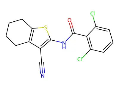 2,6-dichloro-N-(3-cyano-4,5,6,7-tetrahydro-1-benzothiophen-2-yl)benzamide structure