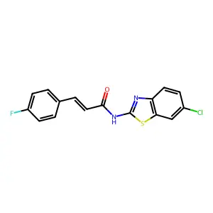 (E)-N-(6-chloro-1,3-benzothiazol-2-yl)-3-(4-fluorophenyl)prop-2-enamide structure