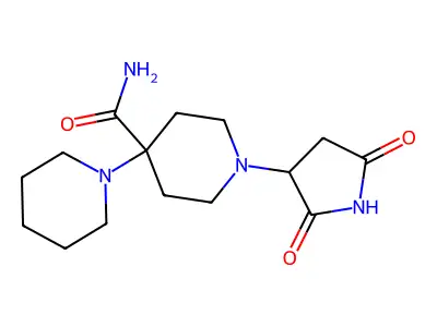 1-(2,5-Dioxopyrrolidin-3-yl)-4-piperidin-1-ylpiperidine-4-carboxamide structure