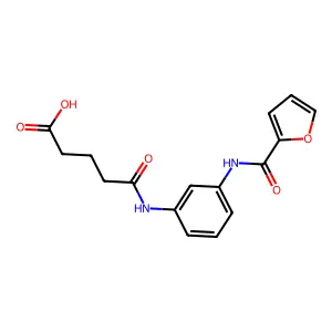 4-{N-[3-(2-furylcarbonylamino)phenyl]carbamoyl}butanoic acid structure