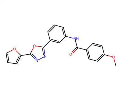 N-{3-[5-(2-furyl)-1,3,4-oxadiazol-2-yl]phenyl}-4-methoxybenzamide structure