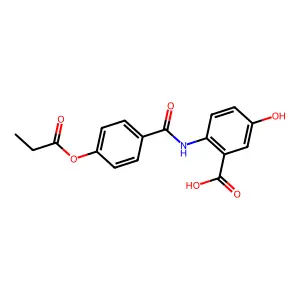 5-Hydroxy-2-({[4-(propanoyloxy)phenyl]carbonyl}amino)benzoic acid structure