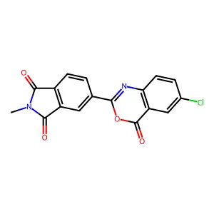 5-(6-chloro-4-oxo-4H-3,1-benzoxazin-2-yl)-2-methyl-1H-isoindole-1,3(2H)-dione structure