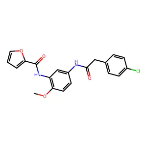 N-(5-{[(4-chlorophenyl)acetyl]amino}-2-methoxyphenyl)-2-furamide structure