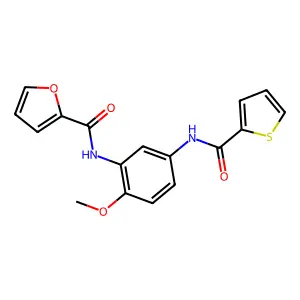 N-{2-methoxy-5-[(2-thienylcarbonyl)amino]phenyl}-2-furamide structure