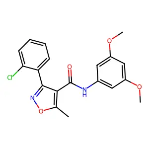 3-(2-chlorophenyl)-N-(3,5-dimethoxyphenyl)-5-methyl-1,2-oxazole-4-carboxamide structure