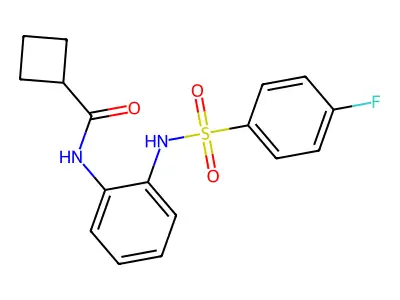 N-[2-[(4-fluorophenyl)sulfonylamino]phenyl]cyclobutanecarboxamide structure