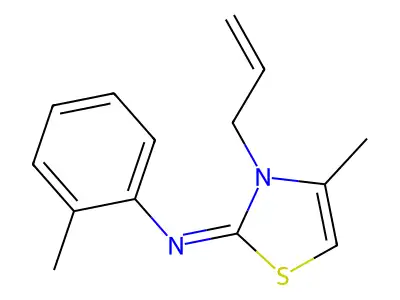 4-methyl-N-(2-methylphenyl)-3-prop-2-enyl-1,3-thiazol-2-imine structure