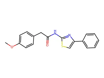 2-(4-methoxyphenyl)-N-(4-phenyl-1,3-thiazol-2-yl)acetamide structure