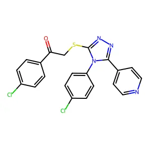 1-(4-chlorophenyl)-2-[[4-(4-chlorophenyl)-5-pyridin-4-yl-1,2,4-triazol-3-yl]sulfanyl]ethanone structure
