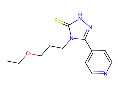 4-(3-ethoxypropyl)-5-(pyridin-4-yl)-4H-1,2,4-triazole-3-thiol structure