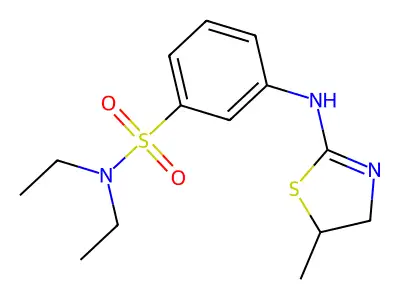 N,N-diethyl-3-[(5-methyl-4,5-dihydro-1,3-thiazol-2-yl)amino]benzene-1-sulfonamide structure