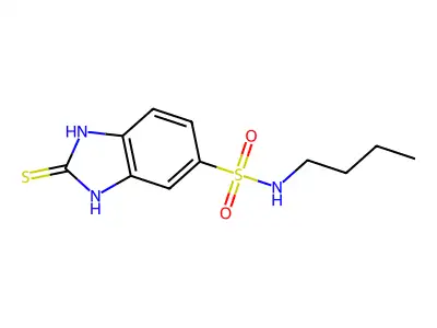 N-butyl-2-sulfanyl-1H-1,3-benzodiazole-6-sulfonamide structure