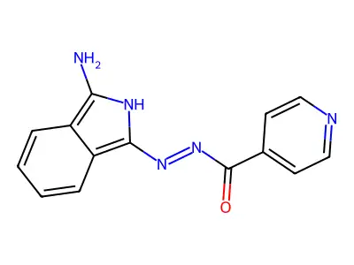 N'-(3-amino-1H-isoindol-1-ylidene)pyridine-4-carbohydrazide structure