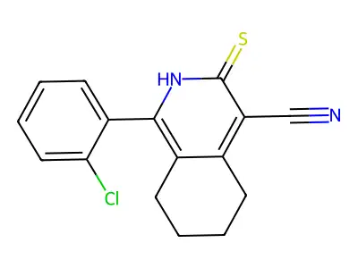 1-(2-Chlorophenyl)-3-sulfanyl-5,6,7,8-tetrahydroisoquinoline-4-carbonitrile structure
