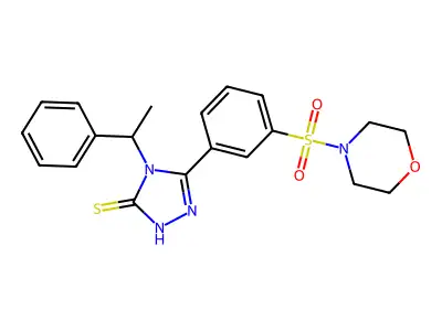 5-[3-(morpholine-4-sulfonyl)phenyl]-4-(1-phenylethyl)-4H-1,2,4-triazole-3-thiol structure