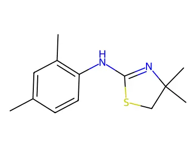 N-(2,4-dimethylphenyl)-4,4-dimethyl-4,5-dihydro-1,3-thiazol-2-amine structure